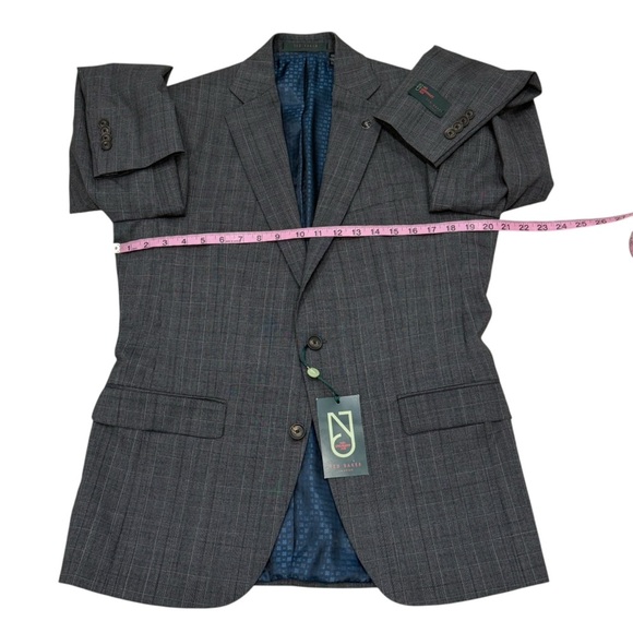 Ted Baker London No Ordinary Joe Jake Wool Suit Grey Black Glen Check 40REG 34W - Picture 3 of 16